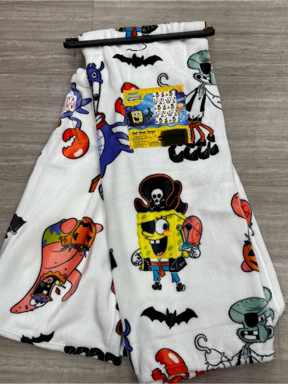 SpongeBob Squarepants White Multicolor Halloween Plush Throw Blanket